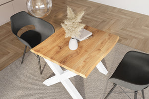 #holzwildeiche-optik #80x80 #x-gestellweiß