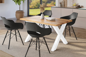 #holzwildeiche-optik #140x80 #x-gestellweiß