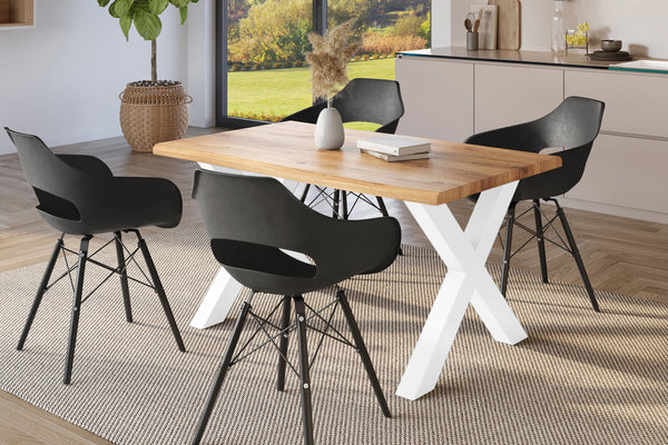 #holzwildeiche-optik #140x80 #x-gestellweiß