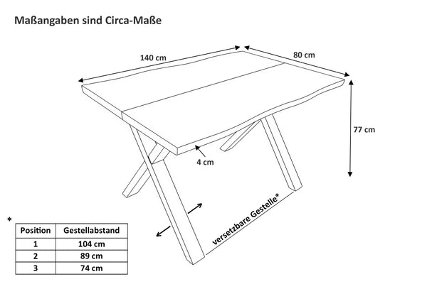 #140x80 #x-gestellsilber