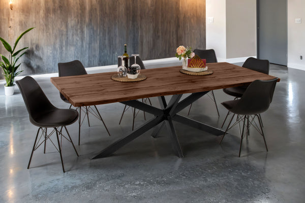 #holznussbaum-optik #240x100 #spider-gestellschwarz