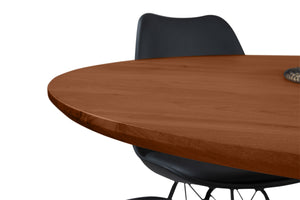 #akazienussbaumfarben #120x120 #säulen-gestellrundschwarz