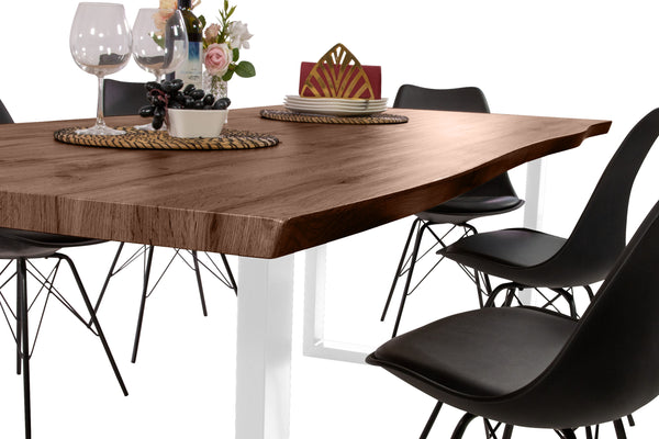 #holznussbaum-optik #240x100 #u-gestellweiß