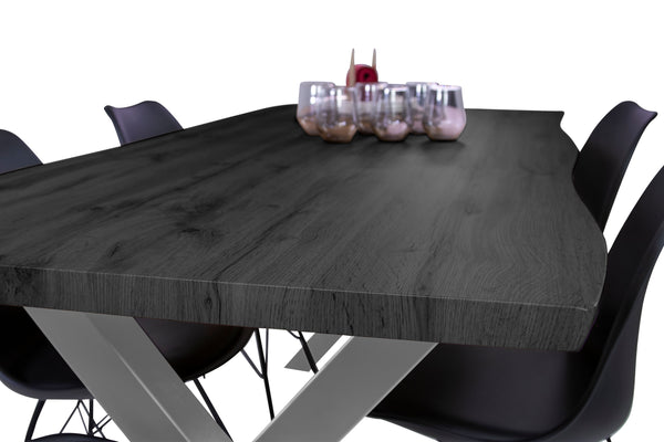 #holzgraufarben-optik #240x100 #x-gestellsilber