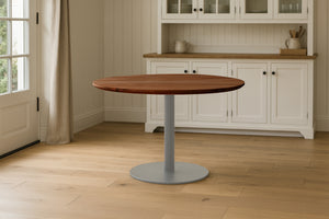 #akazienussbaumfarben #120x120 #säulen-gestellrundsilber