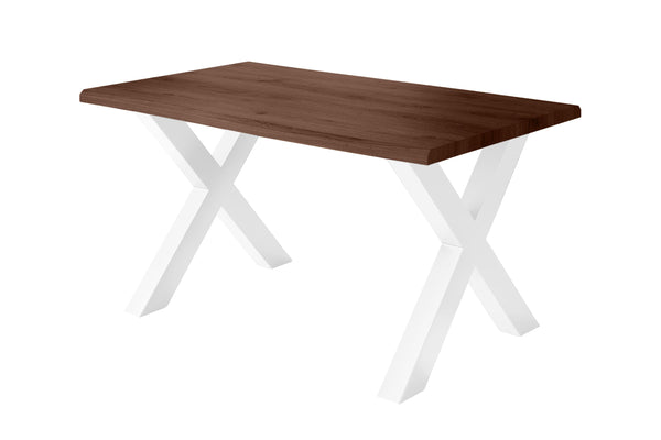 #holznussbaum-optik #140x80 #x-gestellweiß