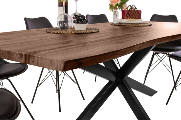 #holznussbaum-optik #240x100 #spider-gestellschwarz
