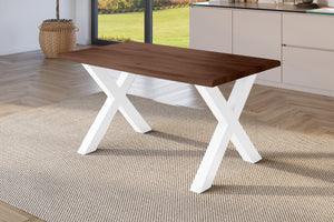 #holznussbaum-optik #160x85 #x-gestellweiß