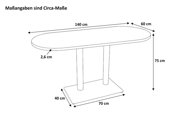 #140x60 #säulen-gestellschwarz