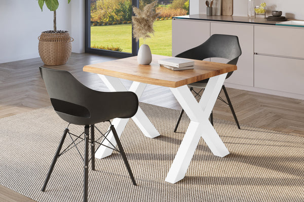 #holzwildeiche-optik #80x80 #x-gestellweiß