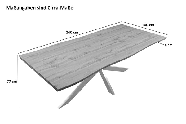 #holznussbaum-optik #240x100 #spider-gestellweiß