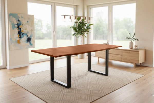 #nussbaumfarben #140(220)x90 #u-gestellschwarz