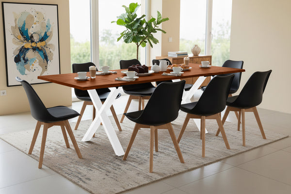 #nussbaumfarben #140(220)x90 #x-gestellweiß