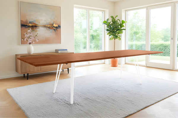 #nussbaumfarben #200(300)x100 #vierfuß-gestellweiß