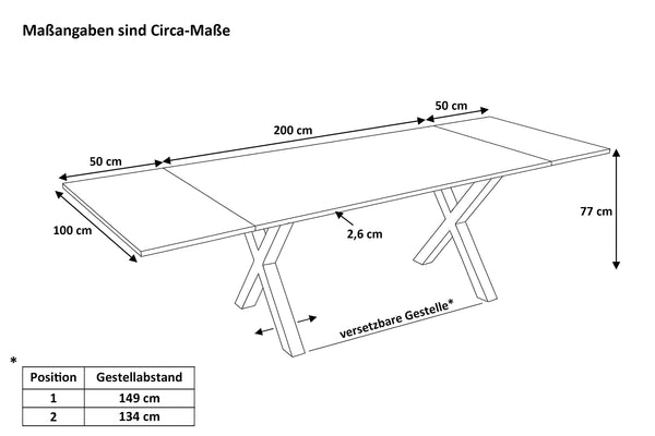 #naturfarben #200(300)x100 #x-gestellsilber