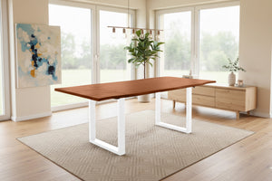 #nussbaumfarben #160(260)x90 #u-gestellweiß