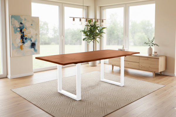 #nussbaumfarben #160(260)x90 #u-gestellweiß