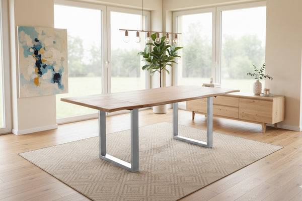 #naturfarben #160(260)x90 #u-gestellsilber