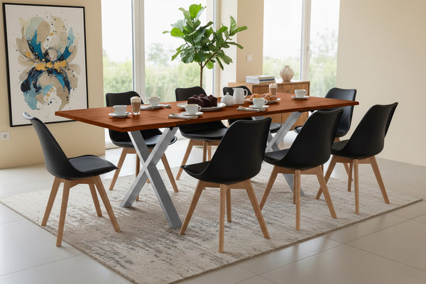 #nussbaumfarben #160(260)x90 #x-gestellsilber