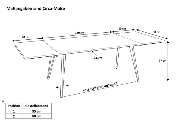 #naturfarben #120(200)x90 #vierfuß-gestellschwarz