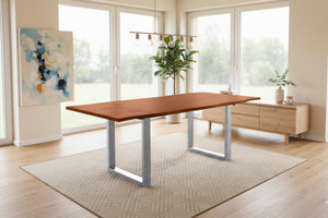 #nussbaumfarben #120(200)x90 #u-gestellsilber