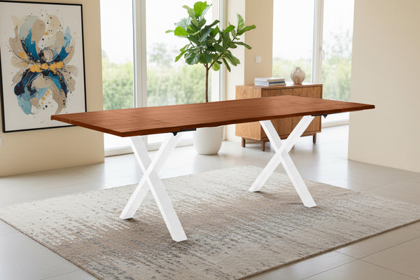 #nussbaumfarben #120(200)x90 #x-gestellweiß