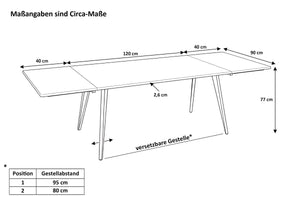 #nussbaumfarben #120(200)x90 #vierfuß-gestellweiß