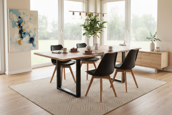 #naturfarben #160(260)x90 #u-gestellschwarz