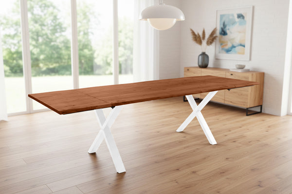 #nussbaumfarben #180(280)x90 #x-gestellweiß