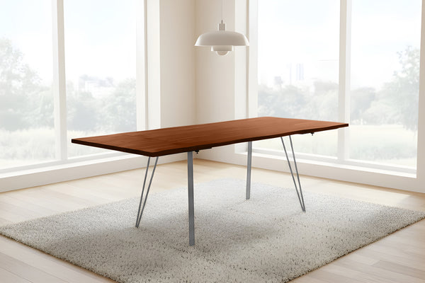 #nussbaumfarben #120(200)x90 #vierfuß-gestellsilber