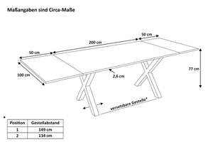 #naturfarben #200(300)x100 #x-gestellschwarz