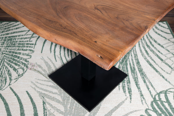 #akazienussbaumfarben #80x80 #säulen-gestelleckigschwarz