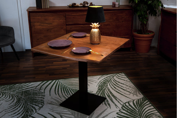 #akazienussbaumfarben #80x80 #säulen-gestelleckigschwarz