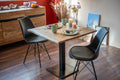 #akazienaturfarben #80x80 #säulen-gestelleckigschwarz