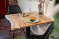 #akazienaturfarben #80x80 #säulen-gestelleckigschwarz