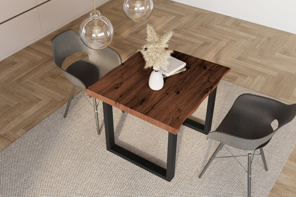 #holznussbaum-optik #80x80 #u-gestellschwarz