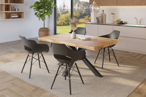#holzwildeiche-optik #120x80 #spider-gestellschwarz
