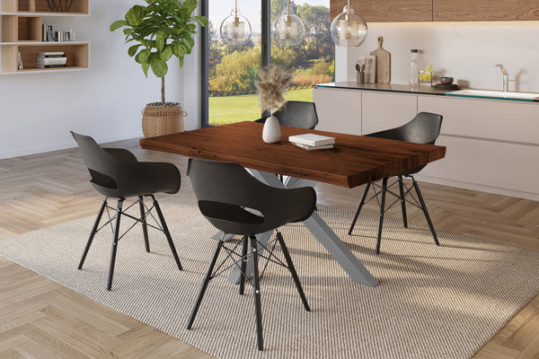 #holznussbaum-optik #140x80 #spider-gestellsilber