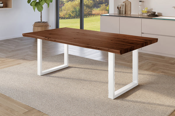 #holznussbaum-optik #180x90 #u-gestellweiß