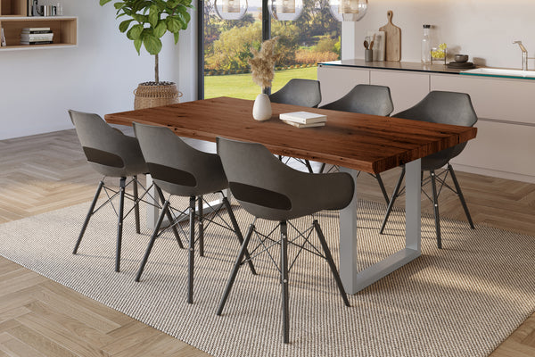 #holznussbaum-optik #200x100 #u-gestellsilber
