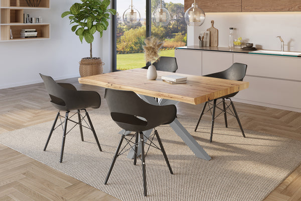 #holzwildeiche-optik #120x80 #spider-gestellsilber