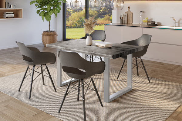 #holzgrau-optik #140x80 #u-gestellsilber
