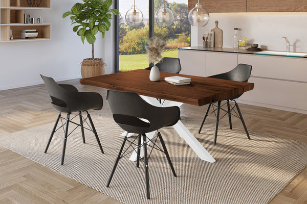 #holznussbaum-optik #140x80 #spider-gestellweiß