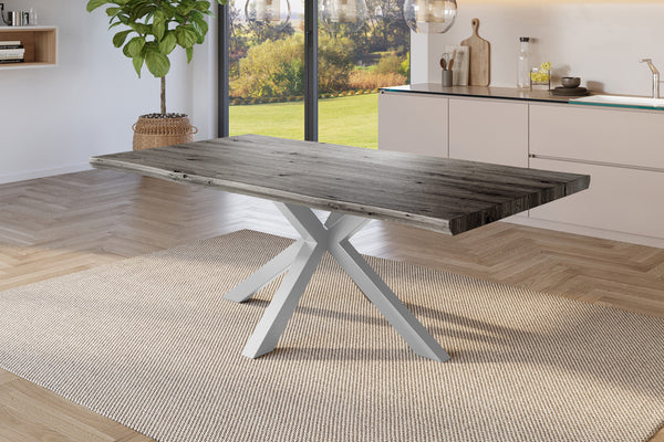 #holzgrau-optik #180x90 #spider-gestellsilber