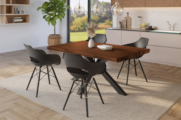 #holznussbaum-optik #140x80 #spider-gestellschwarz
