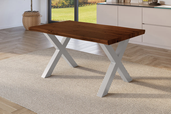 #holznussbaum-optik #160x85 #x-gestellsilber