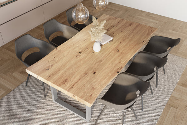 #holzwildeiche-optik #180x90 #u-gestellsilber
