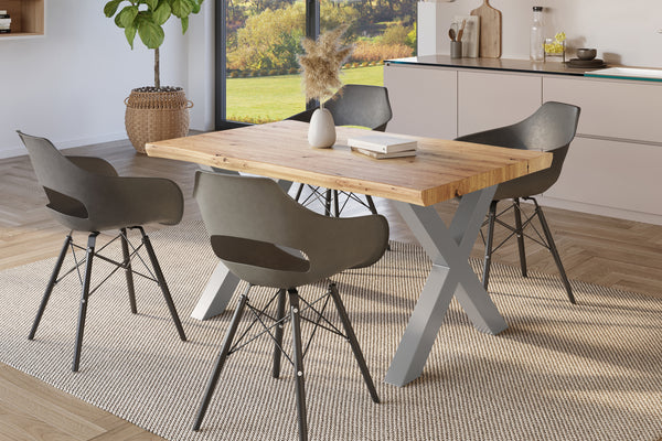 #holzwildeiche-optik #120x80 #x-gestellsilber