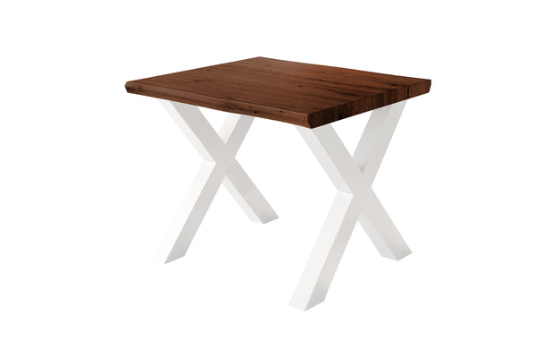 #holznussbaum-optik #80x80 #x-gestellweiß