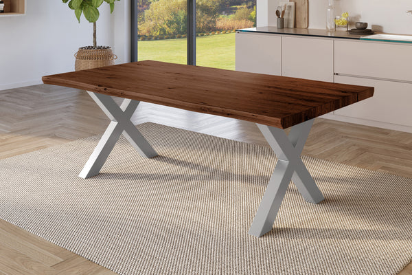 #holznussbaum-optik #180x90 #x-gestellsilber